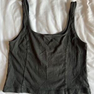 grey ribbed crop-top